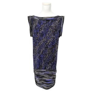 Y2K VTG BCBGMaxazria Purple Abstract Print Stretch Jersey Mini Dress S Tuscan